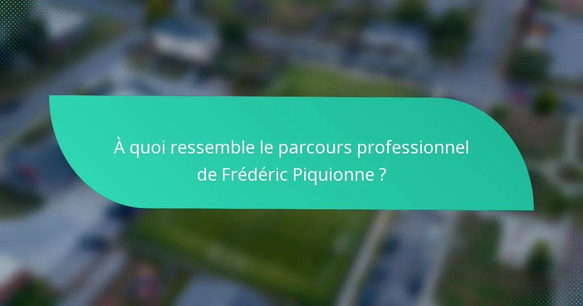 À quoi ressemble le parcours professionnel de Frédéric Piquionne ?
